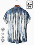 Royaura Cotton Linen Art Ombre Textured Print Breast Pocket Shirt Plus Size Resort Shirt