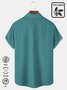 Royaura Nature  Fiber Green Geometric Stripe Print Chest Bag Shirt Plus Hawaiian Shirt
