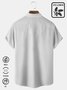 Royaura White Natural Fiber Flamingo Print Chest Bag Hawaiian Shirt Plus Contrast Shirt