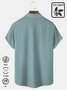 Royaura Green Linen Cotton Parrot Print Chest Bag Vintage Shirt Plus Size Shirt