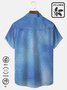 Royaura Comfortable hemp Ukiyo-e Cloud Chest Pocket Short Sleeve Bowling Shirt
