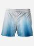 Royaura Blue Gradient Coconut Tree Men's Hawaiian Breathable Beach Pants