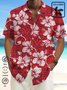 Royaura Nature  Fiber Hibiscus Aztec Ethnic Pattern Shirts Natural Breathable Summer Big and Tall Hawaiian Shirts