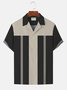 Royaura Vintage 50s Bowling Classic Striped Men's Big and Tall Aloha Shirt