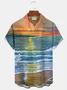 Royaura Casual Holiday Art Sunset Beach Weagull Men's Hawaii Big & Tall Aloha Shirt
