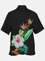 Royaura Hawaiian flower men's casual short-sleeve pocket button shirt