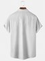 Men's Casual Plain Seersucker Wrinkle-Free Coconut Print Short Sleeve Shirt