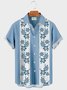 Royaura Hawaiian Floral Bowling Men's Pocket Button Shirt