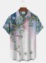 Royaura Hawaiian Floral Bird Ombre Men's Pocket Button Shirt