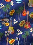 Royaura Coconut Plumeria Guitar Print Beach Men's Vacation Hawaiian Big and Tall Aloha Shirt
