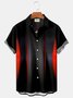 Royaura Geometric Stripe Chest Pocket Short Sleeve Bowling Shirt