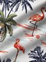 Royaura Waterproof Coconut Tree Flamingo Stain Resistant Hawaiian Shirt For Men