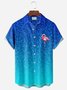 Royaura Hawaii  Flamingo Water Ripple Gradient Men's Button Pocket Shirt