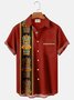 Royaura Vintage bowling tiki totem men's pocket casual button shirt
