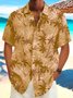 Royaura Natural Fiber Vintage Coconut Tree Print Holiday Beach Hawaii Oversized Aloha Comfortable Breathable Shirt