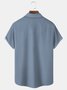 Royaura 50's Blue Men's Vintage Bowling Shirts Natural Fiber Blend Striped Big Size Camp Shirts