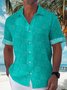 Royaura Casual Nature  Fiber Art Line Stripe Men's Beach Vacation Breathable Natural Plus Size Aloha Shirts
