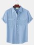 Royaura Natural Fiber Cargo Pockets Basic Men's Button Down Shirts
