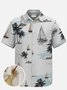 Royaura Waterproof Sailboat Holiday Beach Short Sleeve Hawaiian Shirts  Coconut Tree Stain-Resistant Lightweight