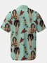 Royaura Waterproof Hula Girl Print Beach Hawaiian Shirt Stain Resistant Hydrophobic Breathable Big & Tall