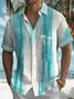 Royaura Vintage Bowling Coconut Tree Gradient Print Beach Men's Vacation Hawaiian Big And Tall Aloha Shirt