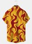 Royaura Pig BBQ Pock and Roll Flame Print Beach Men's Hawaiian Big And Tall Shirt