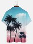 Royaura Hawaii Coconut Tree View Men's Button Pocket Two Piece Shirt And Shorts Set