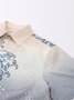 Royaura Waterproof Shirt Japanese Ukiyo-e Art Waves Hawaiian Shirt Stain Resistant Hydrophobic Lightweight