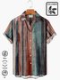 Royaura Comfortable Vintage Striped Men's Button Pocket Shirt