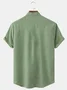 Royaura Natural Fiber Vintage Plum Blossom Men's Button Pocket Shirt