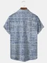 Royaura Vintage Textured Print Beach Men's Hawaiian Big And Tall Shirt With Pocket