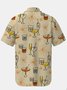Royaura Waterproof Cocktail Print Beach Hawaiian Shirts Stain Resistant Khakki Big&Top Size Camp Shirts