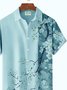 Royaura Hawaiian Floral Plum Blossom Cherry Blossom Men's Button Down Pocket Shirt
