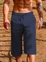 Summer Linen Shorts Breathable Loose Cropped Pants Men's Sports Casual Shorts
