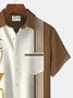 Royaura Vintage Bowling Trumpet Jazz Music Contrast Color Print Beach Men's Hawaiian Big&Tall Shirt With Pocket