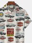 Royaura Vintage Car Print Men's Button Pocket Shirt