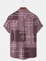 Royaura 50‘s Retro Mid-Century Modern Geometric Art Red Men's Casual Shirts Aloha Camp Pocket Shirts