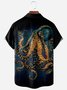 Royaura Vintage Octopus Print Men's Button Pocket Shirt