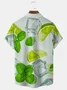 Royaura Hawaiian Fruit Lemon Ice Cube Print Men's Button Pocket Shirt