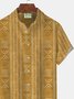 Royaura Vintage Aztec Print Men's Button Pocket Shirt