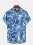 Royaura Hawaiian Water Ripple Print Men's Button Pocket Shirt