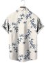 Royaura Hawaiian Plant Bamboo Print Men's Button Pocket Shirt