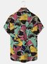 Royaura Shark Print Beach Men's Hawaiian Plus Size Shirt with Pockets