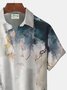 Royaura Vintage Art Textured Marble Print Beach Men's Hawaiian Oversized Shirt with Pockets