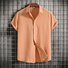 Royaura Vintage Casual Men's Cotton Linen Shirts Plus Size Solid Color Basic Camp Shirts