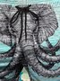 Royaura Hawaiian Elephant Octopus Print Men's Quick Dry Beach Trunks Swim Trunks