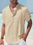 Royaura Natural Fiber Basic Henley Collar Men's Button Pocket Shirt
