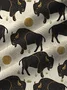 Royaura Vintage Bull Print Men's Button Pocket Shirt