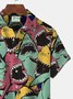 Royaura Shark Print Beach Men's Hawaiian Plus Size Shirt with Pockets