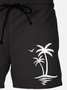 Royaura Hawaii Basic Coconut Tree Print Men's Quick Dry Beach Trunks Swim Trunks